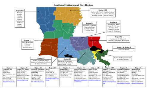 Louisiana Continuums of Care Regions Region VII Region VIII  Bienville,