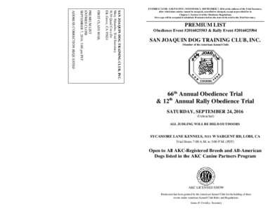 Rally obedience / American Kennel Club / Obedience trial / Obedience training / Junior Showmanship