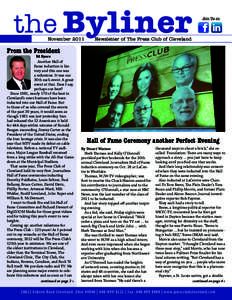 Join Us on  November 2011 Newsletter of The Press Club of Cleveland