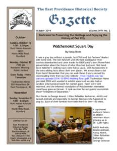 The East Providence Historical Society  Gazette October[removed]October