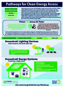 PathwaysforCleanEnergyAccess Improvingaccesstocleanandaffordableenergyservicesforthemorethan1billion peoplegloballywithoutaccesstoelectricitywillbeacriticaldriverforpoverty reductionaswel