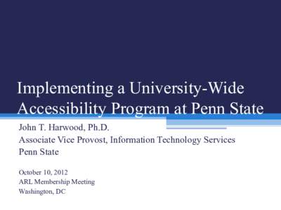 Implementing a University-Wide Accessibility Program at Penn State