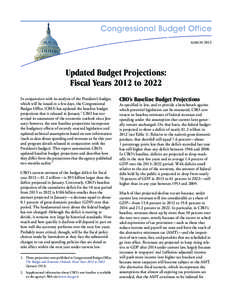 The March 2012 Budget Outlook: An Update for Fiscal Years 2012 to 2022
