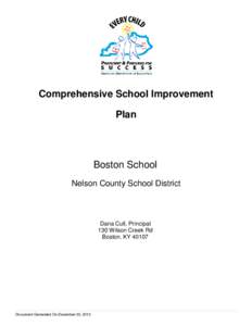 Comprehensive School Improvement Plan Boston School Nelson County School District