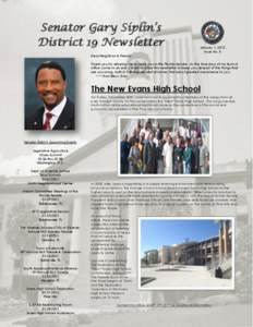 Senator Gary Siplin’s District 19 Newsletter January 1, 2012 Issue No. 3