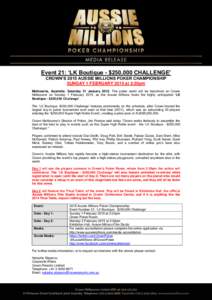 Crown Australian Poker Championship / Erik Seidel / Sorel Mizzi / Phil Ivey / Poker tournament / Bwin.Party Digital Entertainment / Scott Seiver / Tony Bloom / Game players / Poker / Games