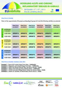 MODELLING ACUTE AND CHRONIC INFLAMMATORY DISEASES IN ANIMALS SEPTEMBER 17TH-19TH, 2013 RIO DE JANEIRO, BRAZIL  PRACTICAL COURSE