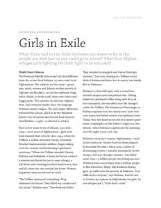 gayle forman  Seventeen, September 2001 Girls in Exile What if you had to run from the home you knew or lie to the