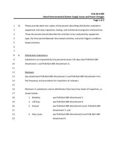 PUB‐NLH‐089  Island Interconnected System Supply Issues and Power Outages  Page 1 of 2  1   Q. 