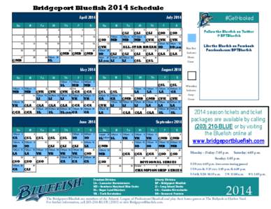 Bridgeport Bluefish 2014 Schedule April 2014 Su