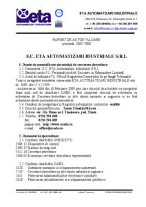 ETA AUTOMATIZARI INDUSTRIALE[removed]Timisoara str. Gheorghe Dima nr.1 tel. + [removed]; fax + [removed]