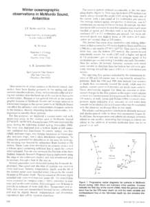 Winter oceanographic observations in McMurdo Sound, Antarctica J.P. BARRY and P.K. DAYTON Scripps Institution of Oceanography La Jolla, California 92093