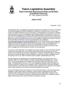 Provinces and territories of Canada / Geography of Canada / Hydraulic fracturing in the United States / Hydraulic fracturing / Yukon / Patti McLeod