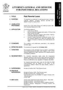 Directive 26/10: Paid Parental Leave