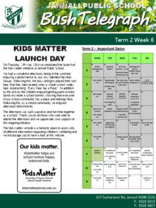 JANNALI PUBLIC SCHOOL  Term 2 Week 6 KIDS MATTER LAUNCH DAY