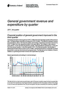 Government Finance[removed]General government revenue and expenditure by quarter 2011, 3rd quarter