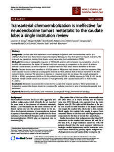 Transarterial chemoembolization is ineffective for neuroendocrine tumors metastatic to the caudate lobe: a single institution review