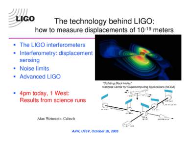 LIGO / Astronomical observatories / General relativity / Gravitational wave detector / GEO 600 / Gravitational wave / Laser Interferometer Space Antenna / AIGO / Joseph Weber / Physics / Gravitation / Astronomy