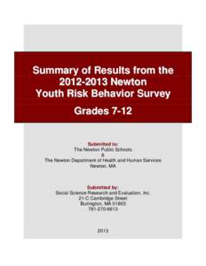 Executive Summary - Newton[removed]Youth Risk Behavior Survey