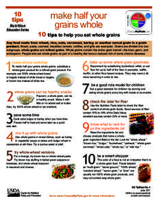 10 tips Nutrition  Education Series