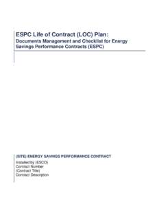 Life of Contract Plan Template