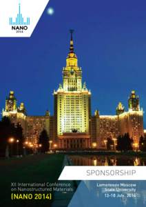 SPONSORSHIP XII International Conference on Nanostructured Materials (NANO 2014)