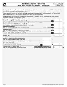 Territorial Amounts Transferred From Your Spouse or Common-Law Partner Schedule NU(S2) T1 General – 2010