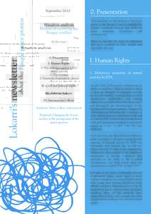 about the Basque peace process  Lokarri’s newsletter September 2012