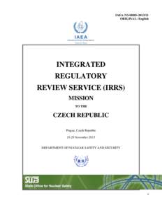 IAEA-NS-IRRSORIGINAL: English INTEGRATED REGULATORY REVIEW SERVICE (IRRS)