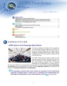 EDPS Newsletter EDPS Newsletter NO 28 | APRIL[removed]N° 28 | APRIL 2011