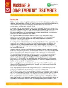 F23 Migraine & Complementary Treatments