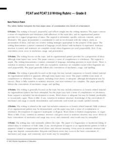 FCAT and FCAT 2.0 Writing Rubric - Grade 8