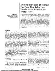 A General Correlation for Saturated Two-Phase Flow Boiling Heat Transfer Inside Horizontal and