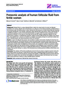Proteomic analysis of human follicular fluid from fertile women