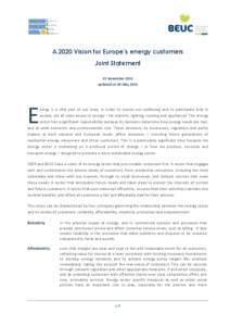 A 2020 Vision for Europe’s energy customers Joint Statement 13 November 2012 updated on 30 May[removed]E