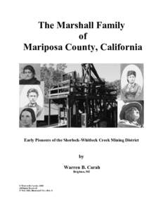 California Gold Rush / John Marshall / Randolph family of Virginia / Mariposa County /  California / Mariposa /  California / Marshall / Mariposa