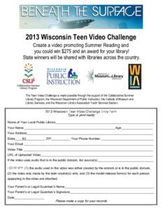 2013 Wisconsin Teen Video Challenge