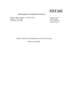 INTER-AMERICAN COMMISSION OF WOMEN THIRTY-THIRD ASSEMBLY OF DELEGATES November 13 to 15, 2006 San Salvador, El Salvador  OEA/Ser.L/II.2.33