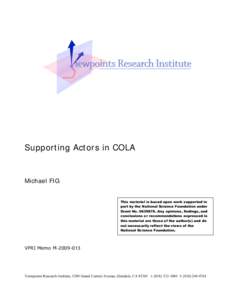 Supporting Actors in COLA