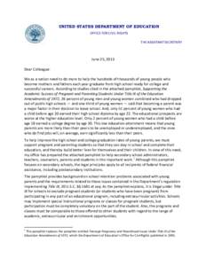 Dear Colleague Letter from the Assistant Secretary OCR