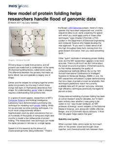 New model of protein folding helps researchers handle flood of genomic data