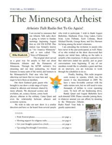 VOLUME 20, NUMBER 7 JULY/AUGUSTThe Minnesota Atheist