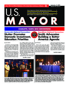 Since 1933, the Official Publication of The United States Conference of Mayors  September 17, 2012 Volume 79, Issue 12  U.S.