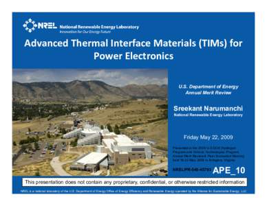 Advanced Thermal Interface Materials (TIMs) for Power Electronics (Presentation)