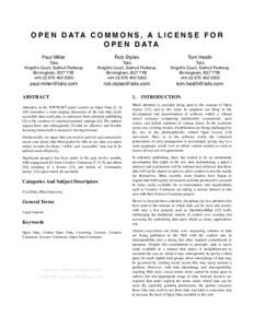 Computer law / Intellectual property law / Copyleft / Open data / Open science / Science Commons / Creative Commons / OpenStreetMap / Open source / Methodology / Science / Open content