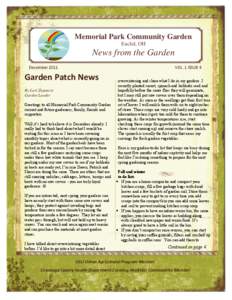 Memorial Park Community Garden Euclid, OH News from the Garden December 2011