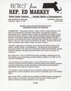 EDGAR / U.S. Securities and Exchange Commission / Ed Markey / SEC filings / Massachusetts / United States