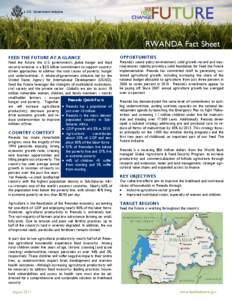 a U.S. Government initiative  RWANDA Fact Sheet FEED THE FUTURE AT A GLANCE Feed the Future, the U.S. government’s global hunger and food security initiative, is a $3.5 billion commitment to support countrydriven appro