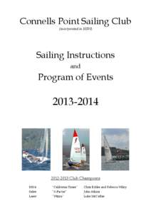 Connells Point Sailing Club (incorporated in NSW) Sailing Instructions and