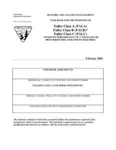 Faller Class A, B, C Position Task Book